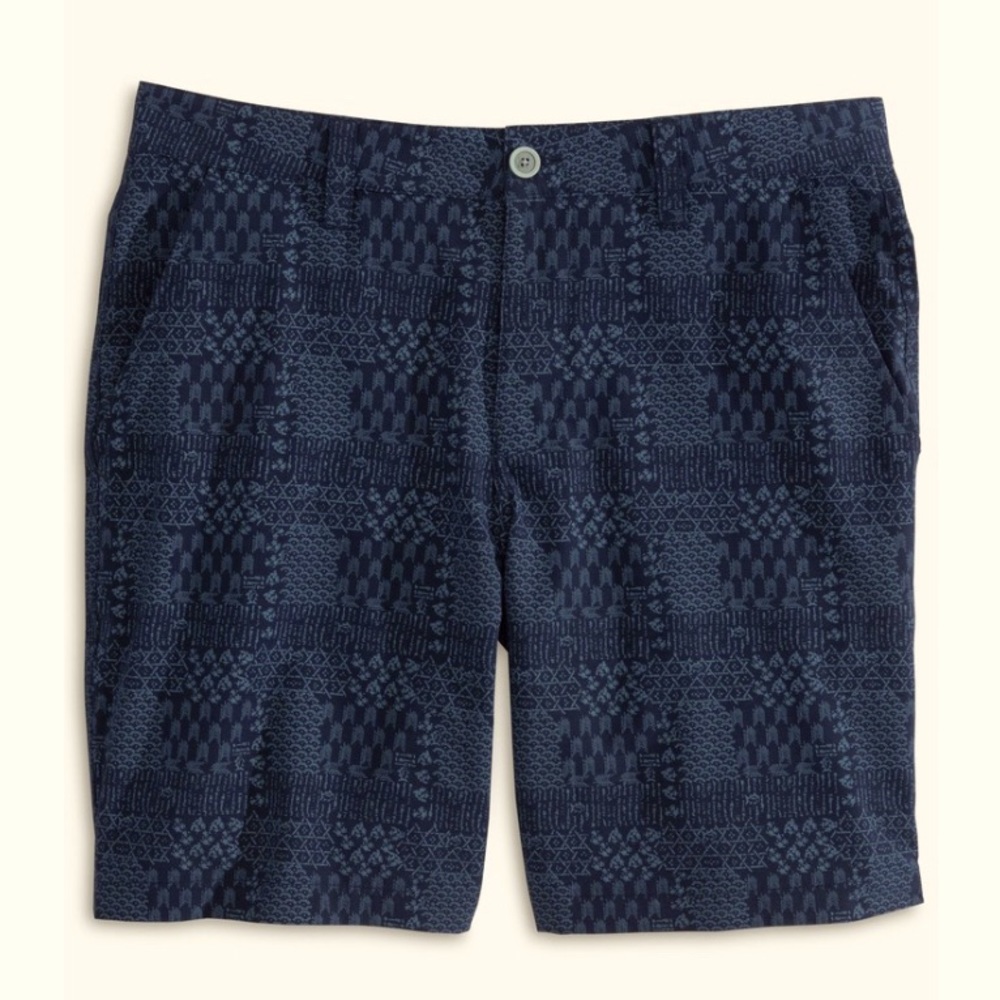 Southern Tide True Navy Ikat Print T3 Gulf 9 Inch Performance Short